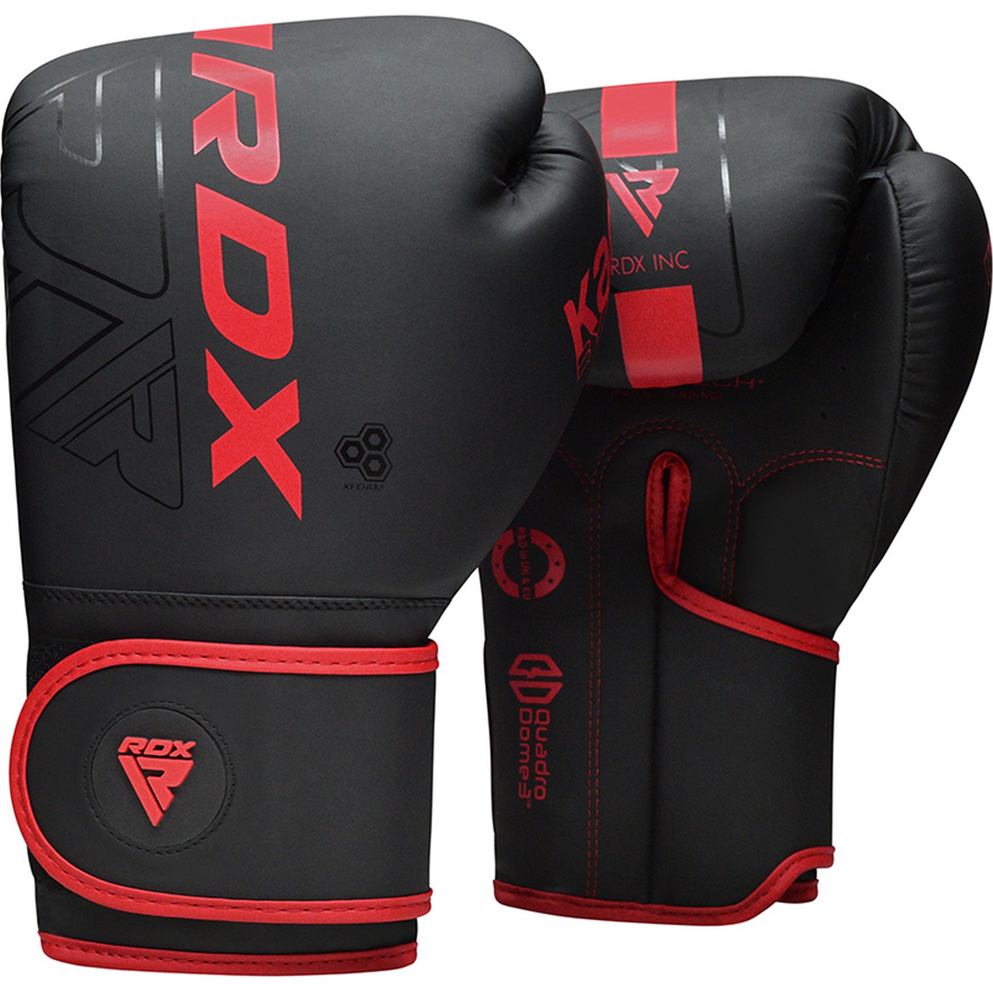 Перчатки тренировочные RDX BGR-F6MR-14OZ черный\красный матовый 2000_2000