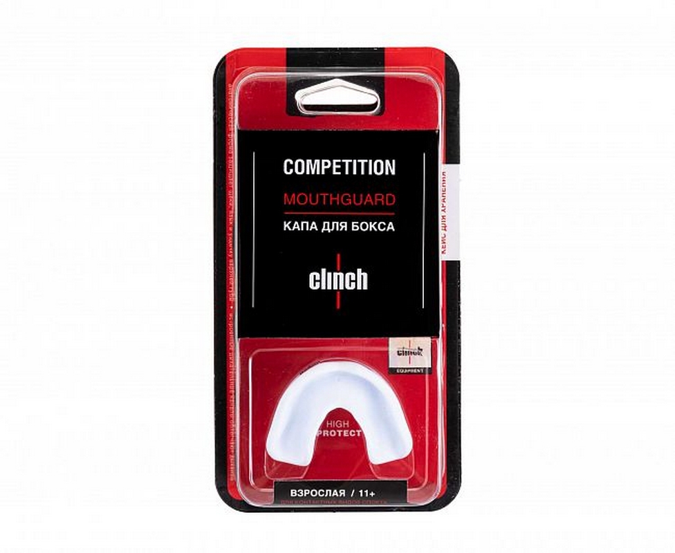 Капа одночелюстная Clinch Competition Single Layer Mouthguard C511 белый 976_800