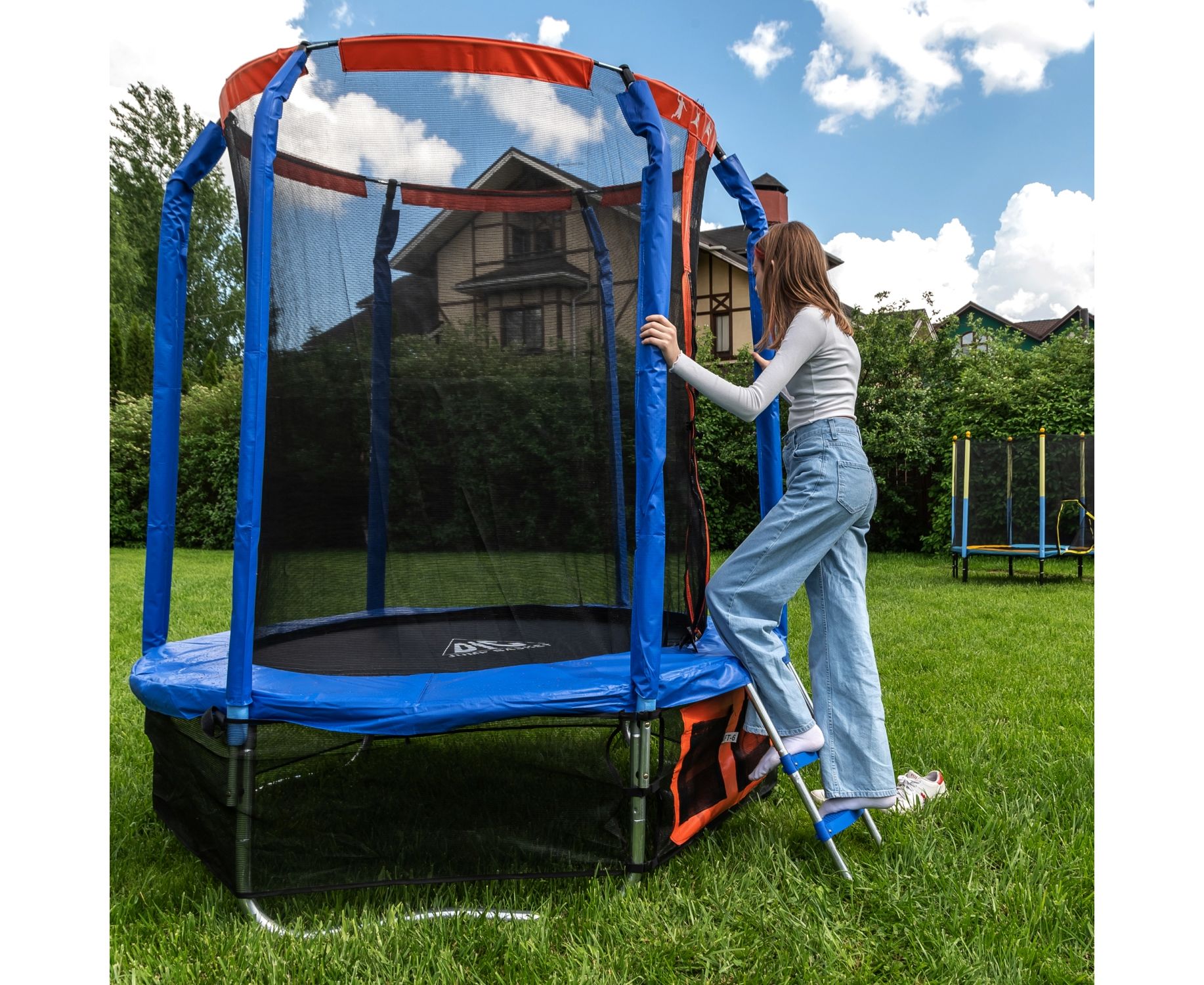 Батут DFC Jump Basket 16ft внутр.сетка, лестница (488cм) 16FT-JBSK-B 1834_1500