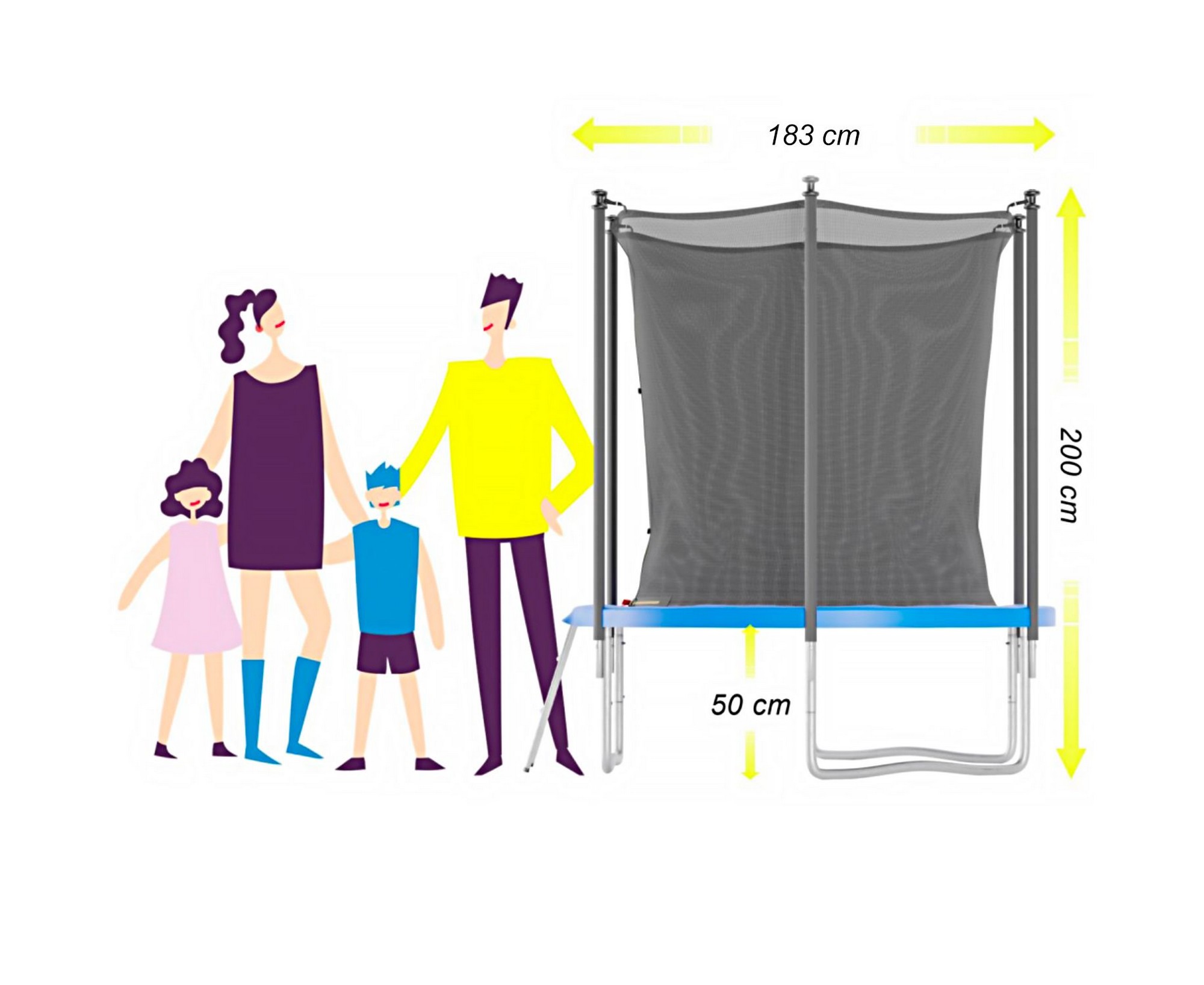 Батут DFC Trampoline Stock JUMP4FUN, с внутренней защитной сеткой TRA22FUJ4F-601 синий 2000_1636