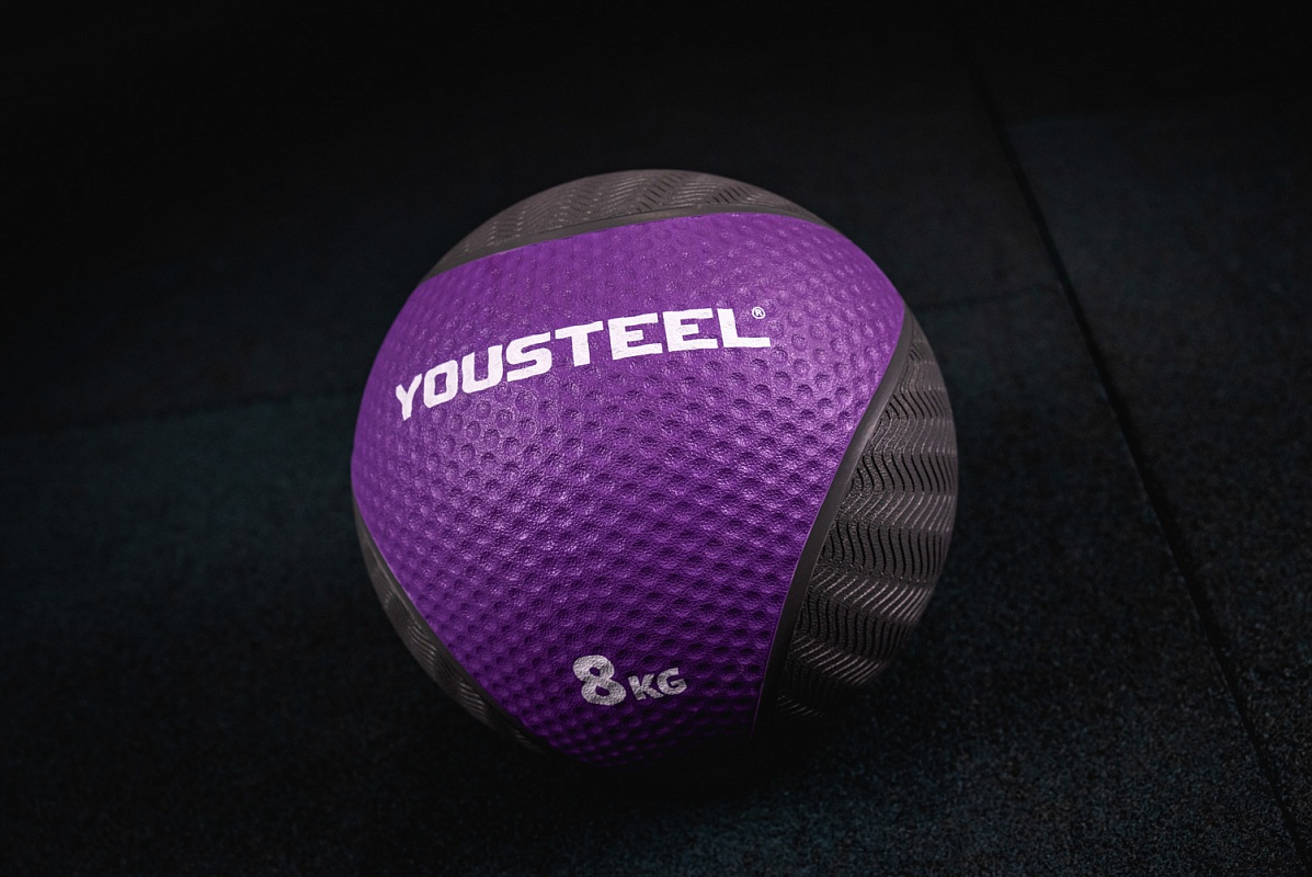 Медицинбол резиновый 8KG YouSteel 28,6см 1197_800