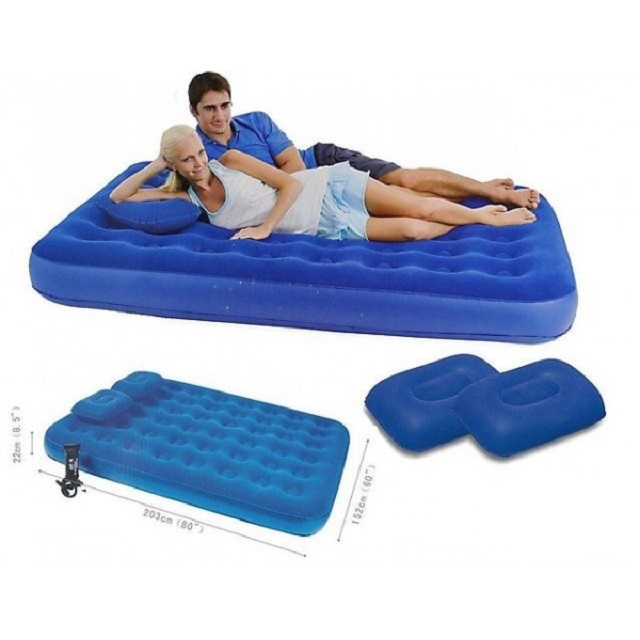 Надувной матрас Bestway Flocked Air Bed With Air Pump(Queen) 203х152х22 см 67374 640_640