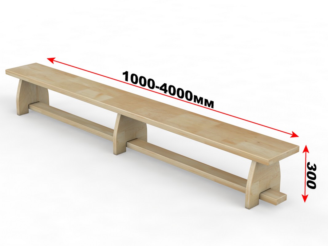 Скамейка гимнастическая с деревянными ножками Glav 04.302.1-2500 Длина 250см 1067_800