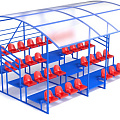 Трибуна с навесом, с ограждением, 4-х рядная Glav 20.014 120_120